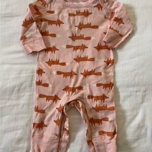 Hanna Andersson Pink and Fox Print Bodysuit
